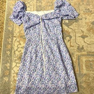 Custom Etsy puff sleeve purple dress size small -